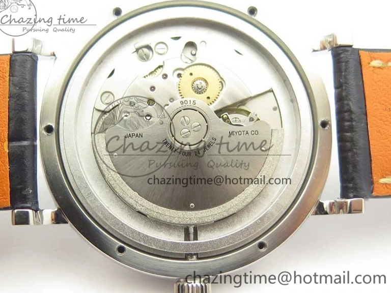 MIROTIME 0402 Refined Portofino Automatic SS MKF 1:1 Best Edition Blue Dial On Blue Leather Strap MIYOTA 9015 V 7201